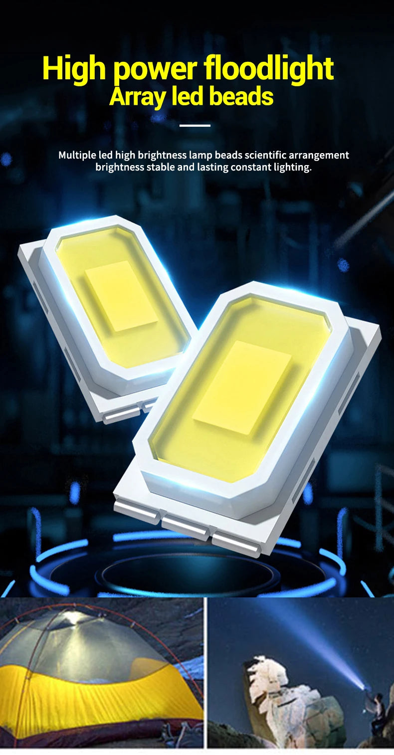 Rechargeable LED Portable Light Super Bright Flashlight Camping Light Work Light