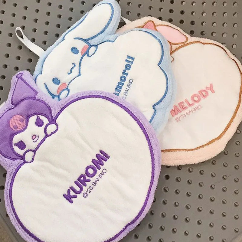 Miniso Cute Embroidered Hand Wipes, Handkerchiefs, Washcloths, Coral Velvet Super Absorbent and Quick Drying