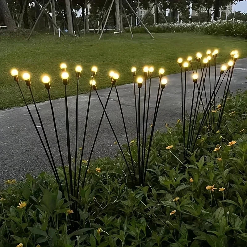 Solar Firefly Lights 6/8/10 LEDs Waterproof Garden Lamp, Firework Landscape Lighting for Christmas, Holiday Outdoor Yard Decor