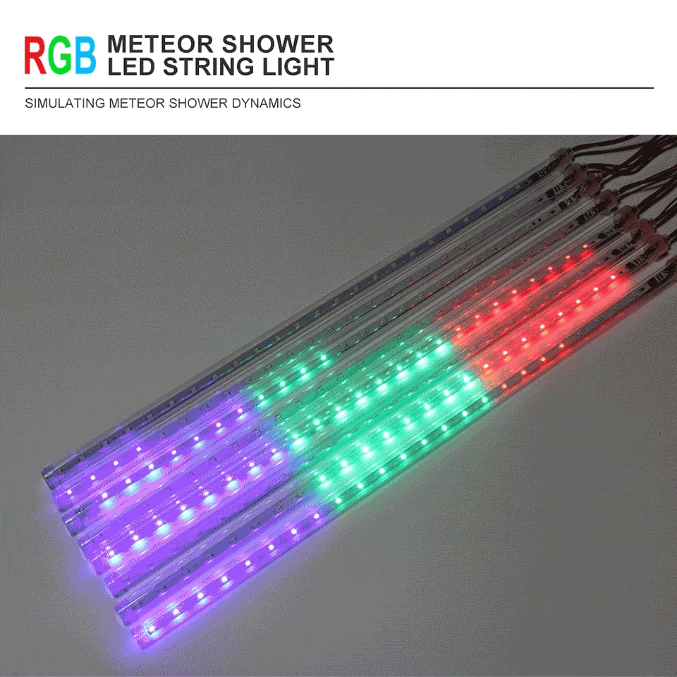 30cm/50cm EU/US/AU/UK Plug Waterproof Meteor Shower Rain 8 Tube LED String Lights For Outdoor Holiday Christmas Decoration Tree