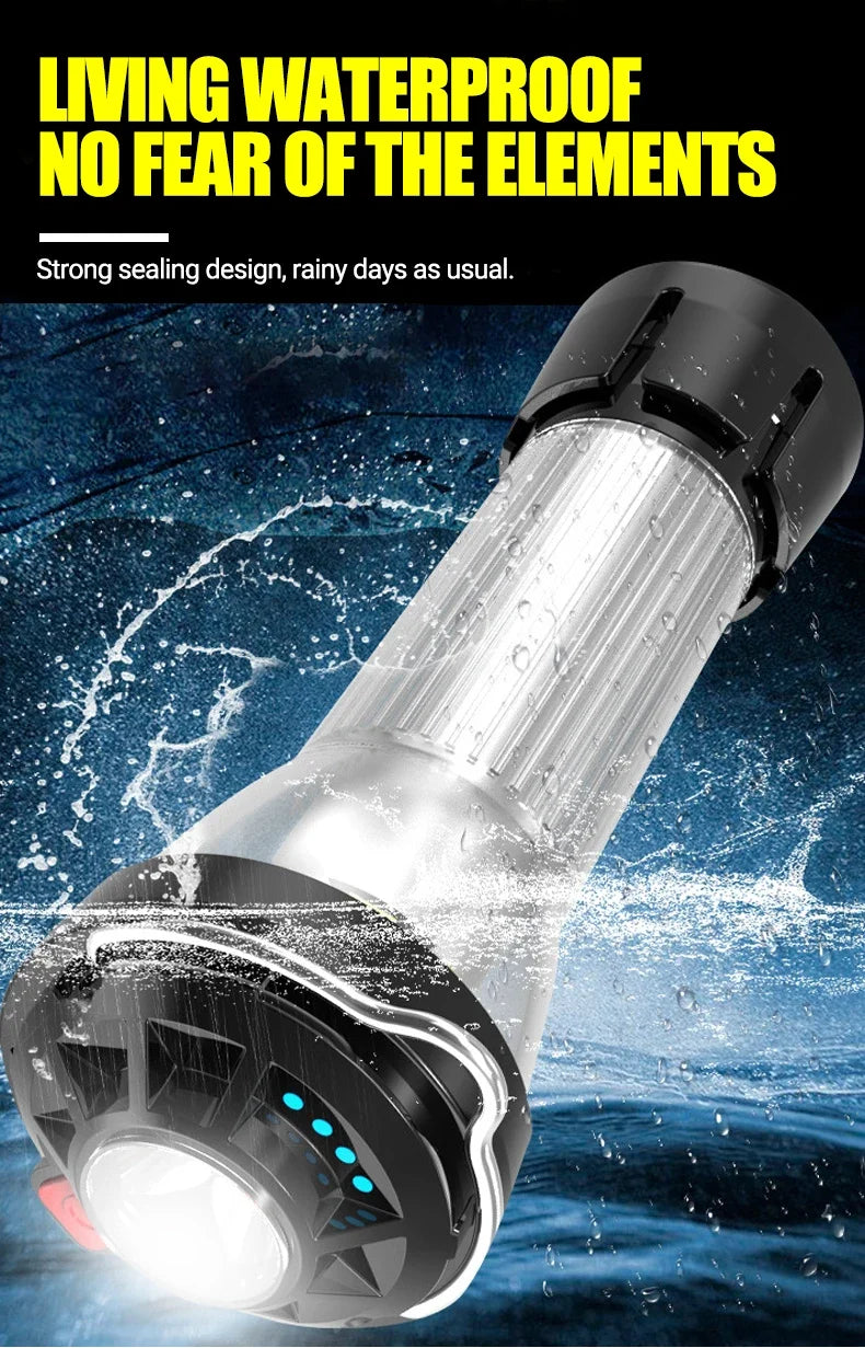 Outdoor Portable Camping Lantern with Magnetic Base Hanging Lamp 5 Lighting Modes Led Flashlights Waterproof  Emergency Lamp