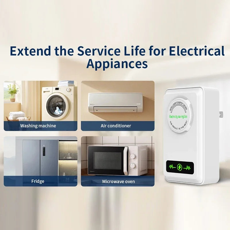 Smart Energy-Saving Box, Power Efficiency Enhancer; Portable US/EU Plug for Home/Office