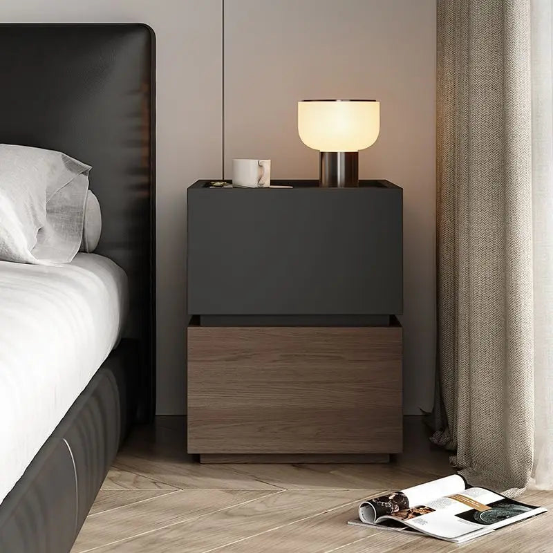 Wood Bedside Table Storage Modern Household Drawer Storage Light Luxury Bedroom Solid Wood Bedside Cabinet Locker Furniture
