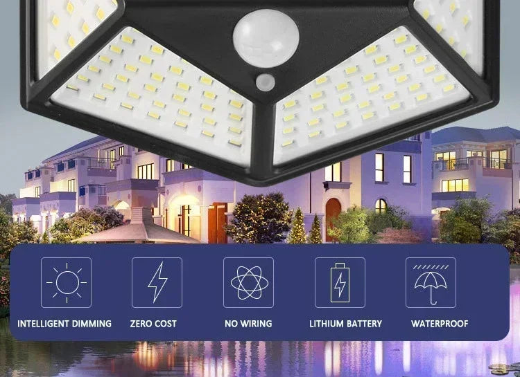 LED Solar Lights Outdoor Waterproof External Solar Lamp Motion Sensor Garden Lights Solar Power Sunlight Yard Wall Street Light