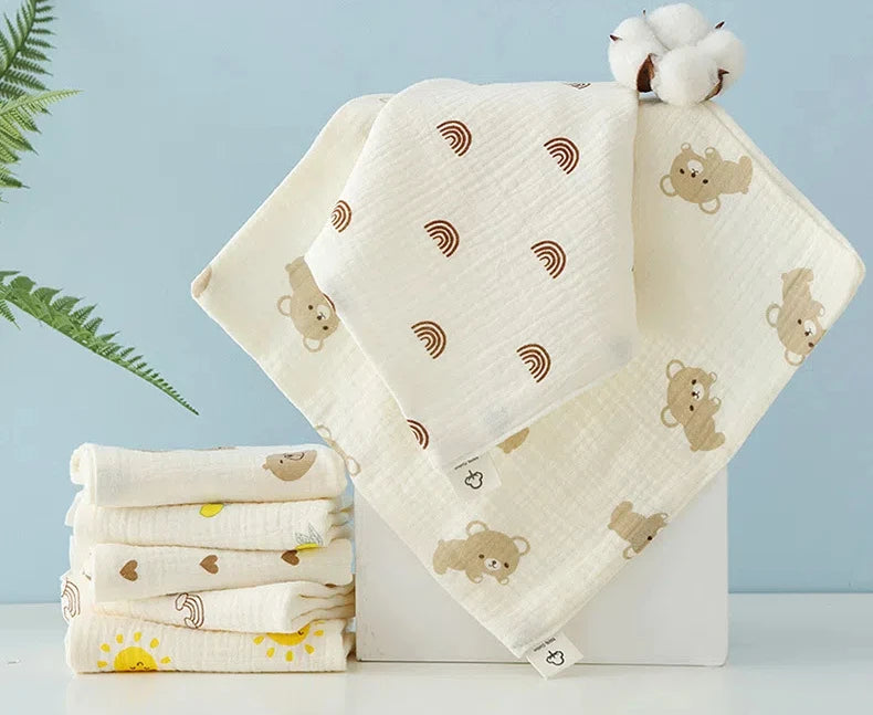1/5pc Baby Face Towel Newborn Cotton Items Muslin Baby Bibs Handkerchief Towels Soft Saliva Towel Feeding Burp Cloths Facecloth