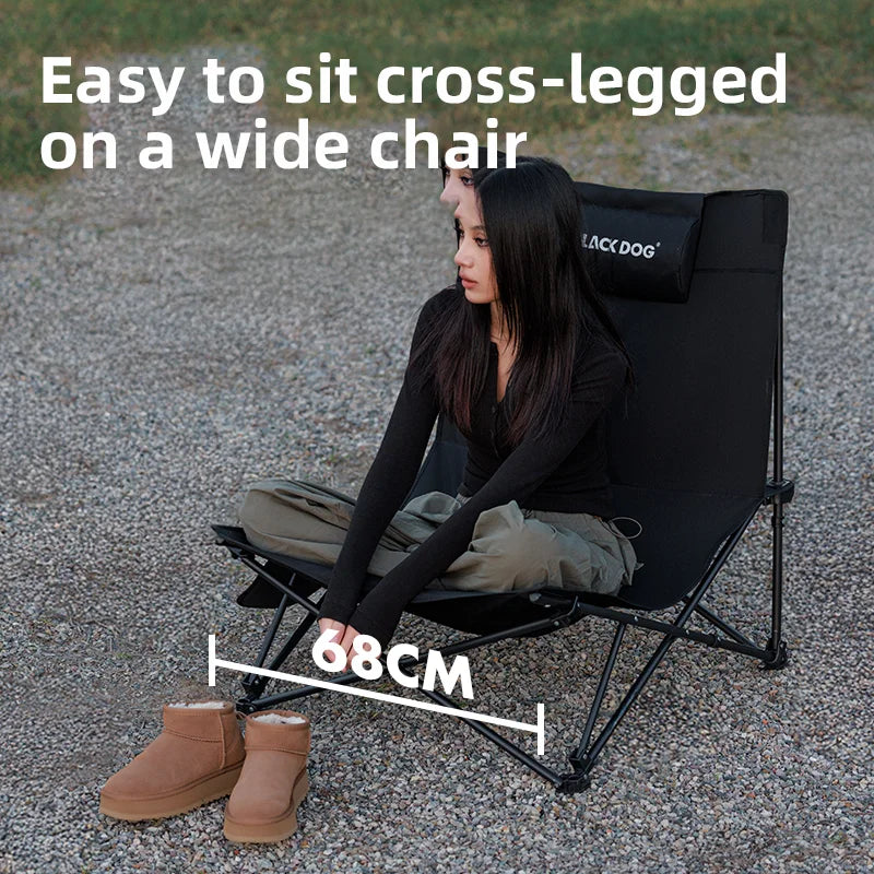 Blackdog Outdoor Folding Recliner Fishing Chair With Cotton Pillow Nap Chair Home Leisure Lazy Chair Portable Storage Camping