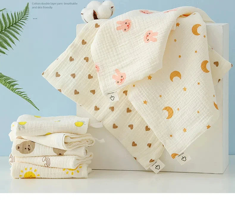 1/5pc Baby Face Towel Newborn Cotton Items Muslin Baby Bibs Handkerchief Towels Soft Saliva Towel Feeding Burp Cloths Facecloth