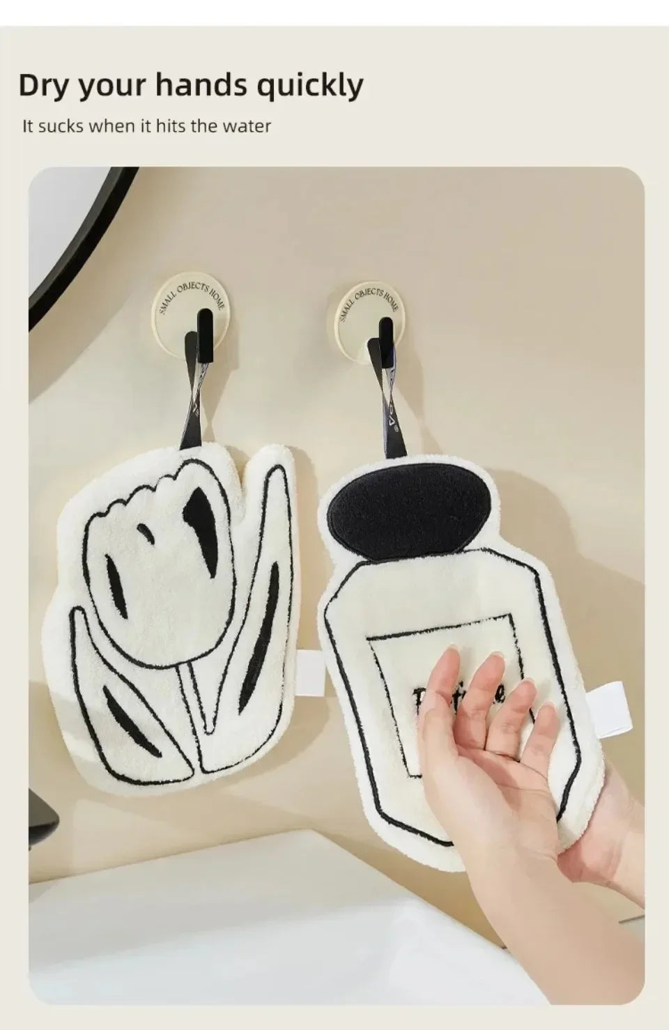 Hanging Hand Towel Home Coral Fleece Hands Towel Kitchen Hanging Washcloth Double-layer Thickened Speed Absorbent Handkerchief