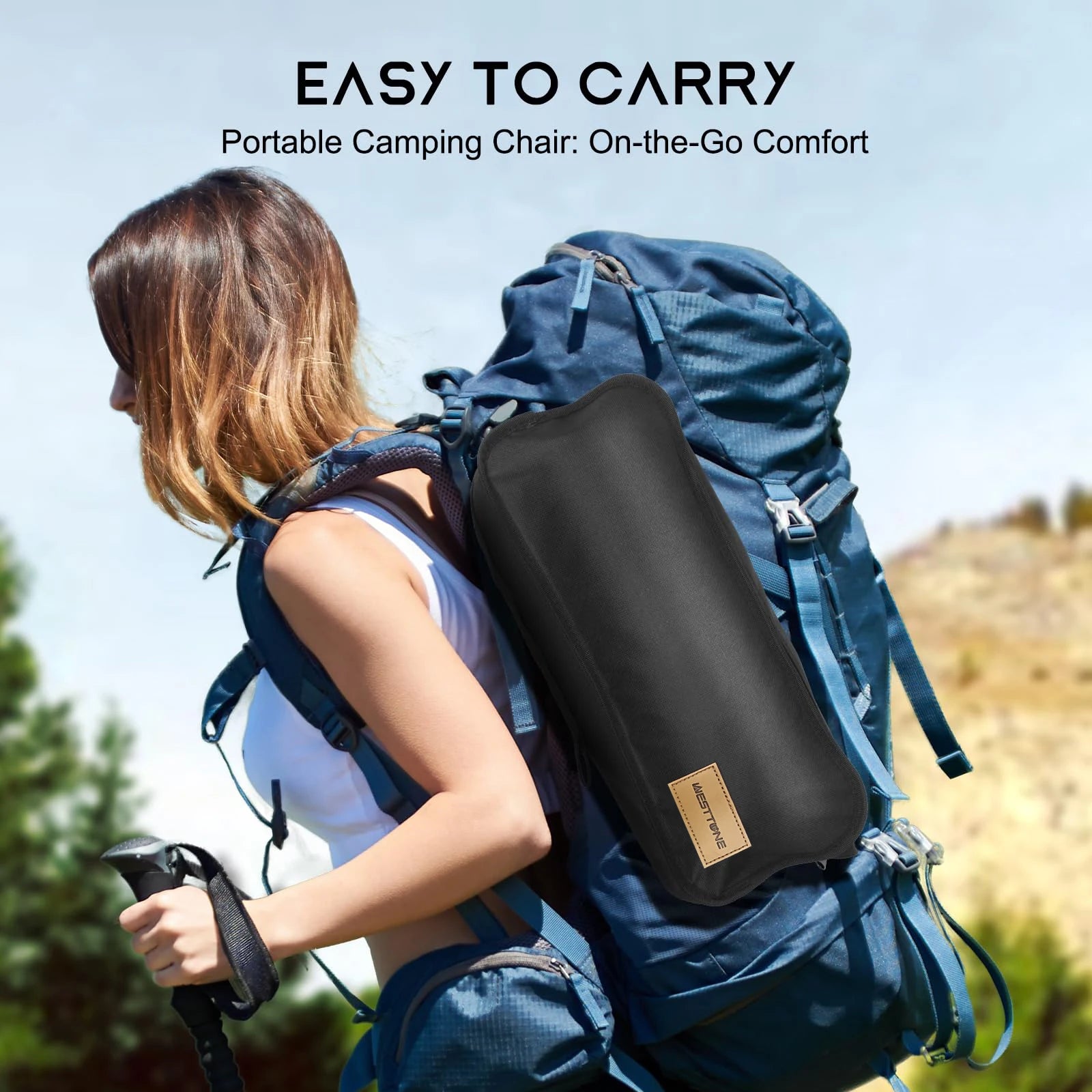 WESTTUNE Camping Moon Chair Ultralight Fishing Folding Chair with Headrest for Relaxing Foldable Leisure Travel Furniture Picnic