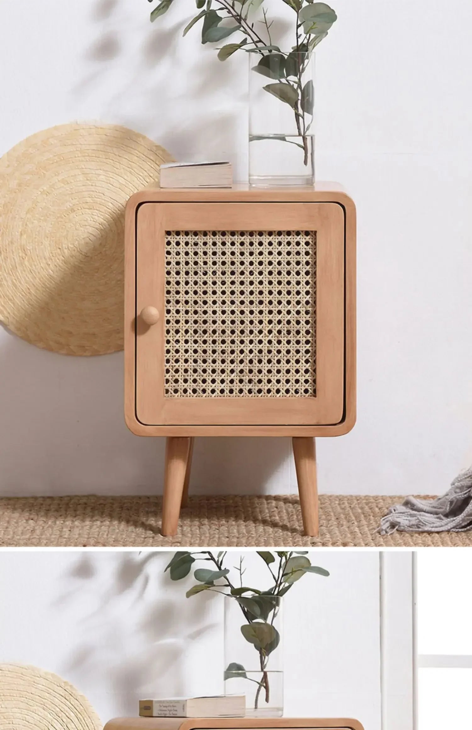 Bedroom Rattan Nightstands Modern Storage Box Organizers Small Space Nightstands Rustic Center Moveis Para Casa Room Decoration