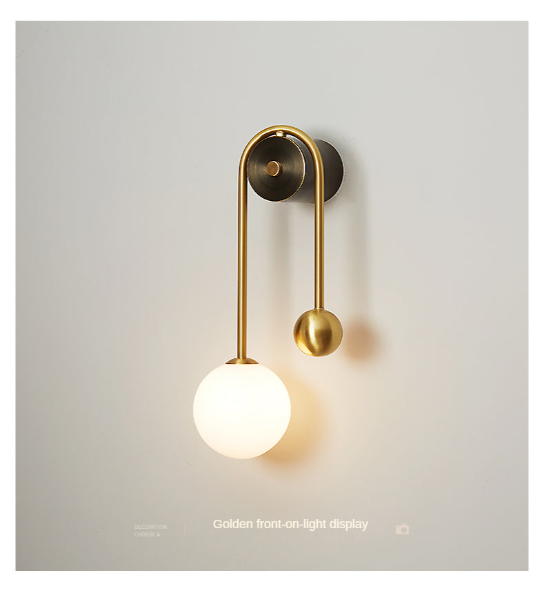 Modern Bedroom Bedside Wall Light Lamp Glass Ball  LED Gold Home Decor Living Room Corridor Interior Lighting Sconce Luminaire