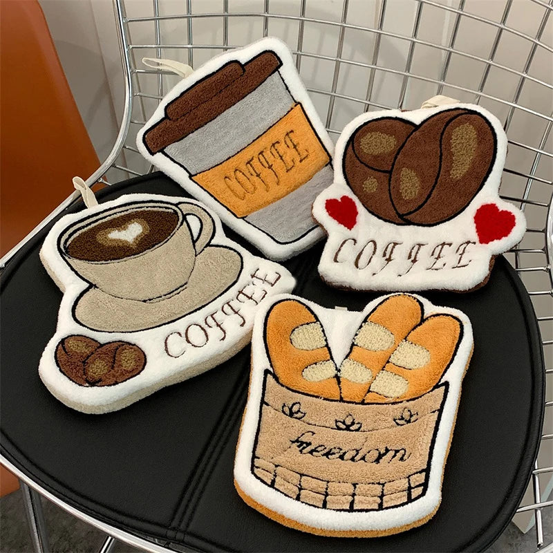 Hand Towel Absorbent Kitchen Towel Hand Cloth Bathroom Hand Cloth Cartoon Hand Towels Convenient Hanging Towel for Hand 핸드타올