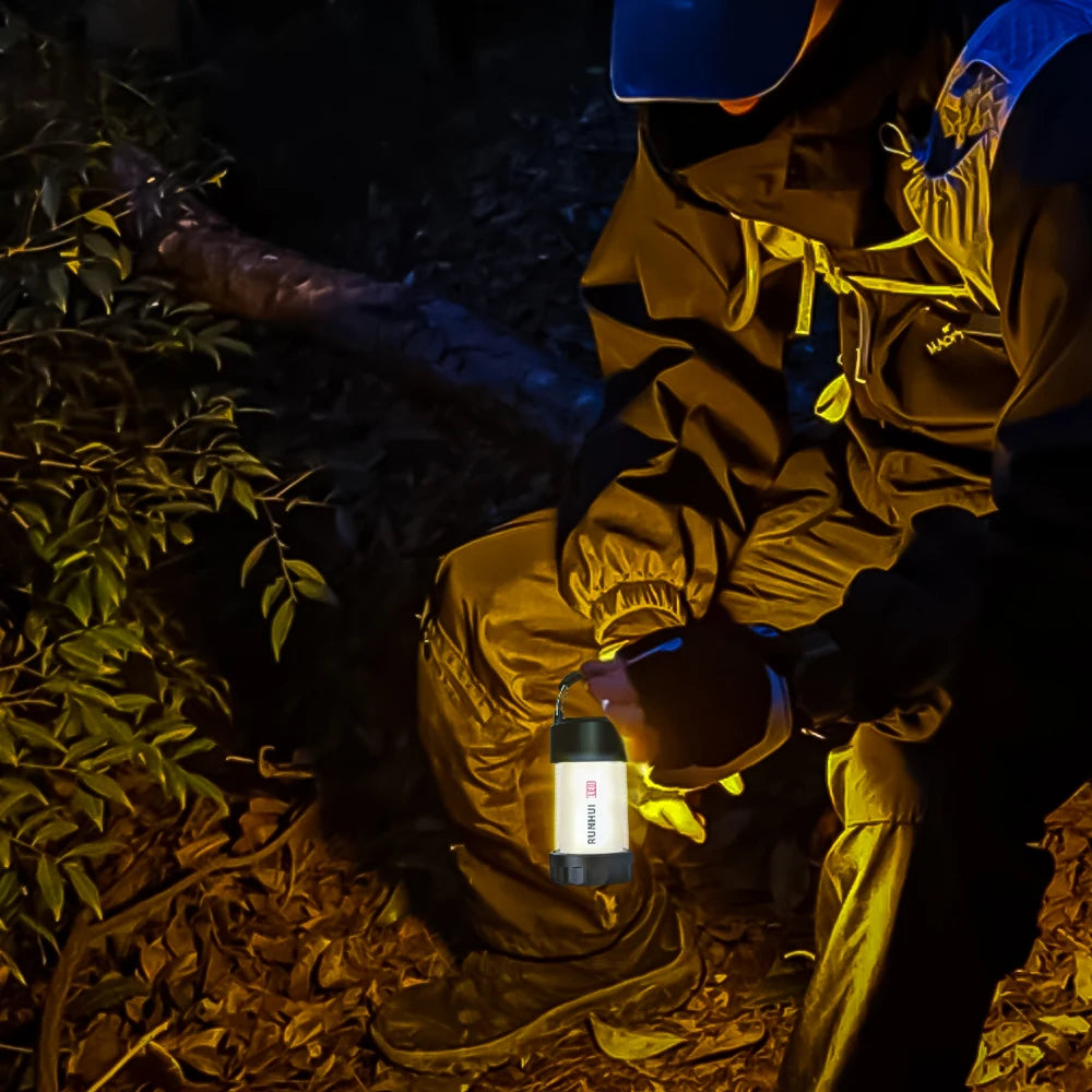 ML4 Outdoor Camping Lantern LED Camping USB Rechargeable Light, Free Tripod, Magnetic Base, 2 Lampshades