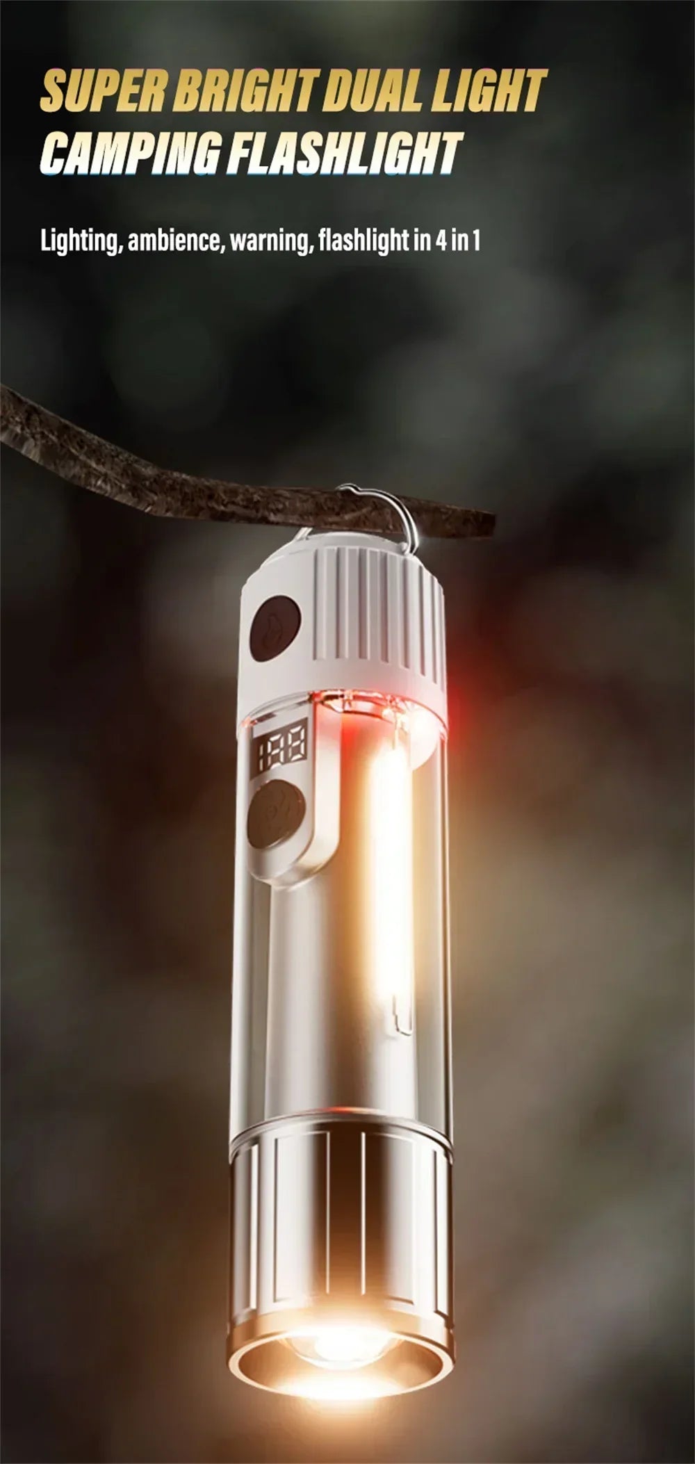Rechargeable LED Portable Light Super Bright Flashlight Camping Light Work Light
