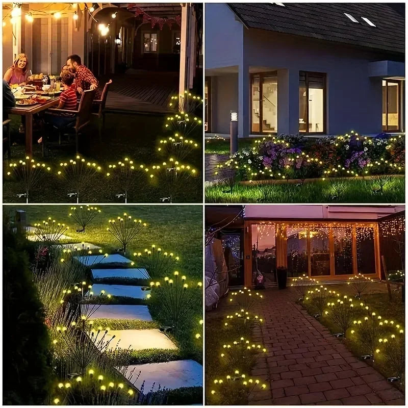Solar Firefly Lights 6/8/10 LEDs Waterproof Garden Lamp, Firework Landscape Lighting for Christmas, Holiday Outdoor Yard Decor