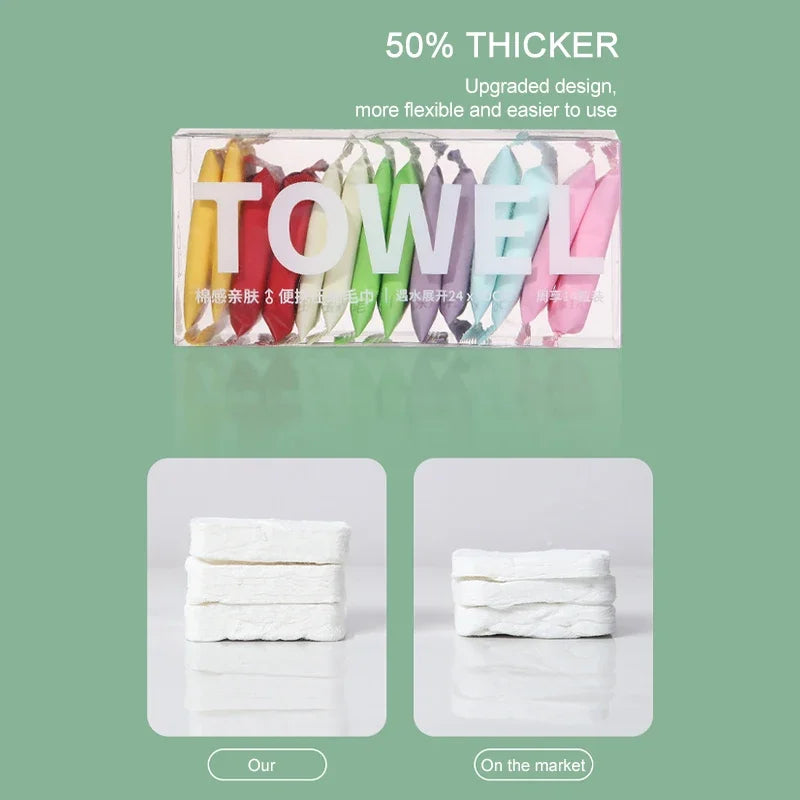 Disposable Washcloth Set 7 14pcs Portable Travel Towel Compressed Face Cleansing Beauty Square Thickened Cotton Wipes Camping