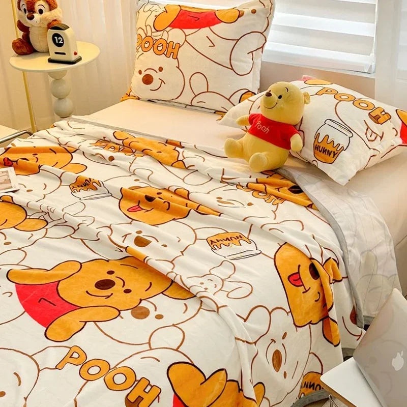 Stitch Cartoon Blanket Kawaii Lightweight Style Home Textile Flannel Soft Throw Blanket Bedding Sofa Cover for Kids Gift