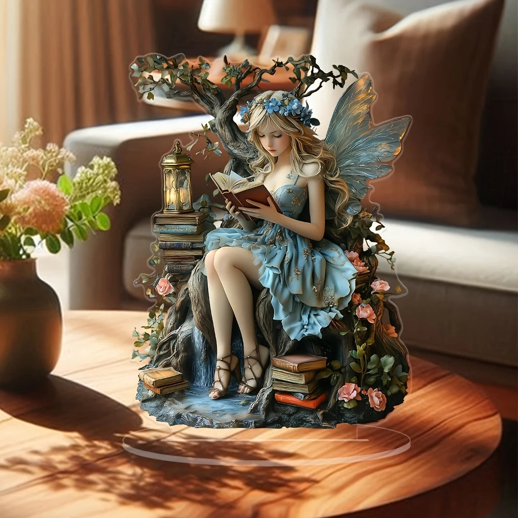 7in Acrylic fairy Tale Angel Elf Can Stand Tabletop Decoration Home Office Club cafe Decoration Friend Birthday Gift Photo Props