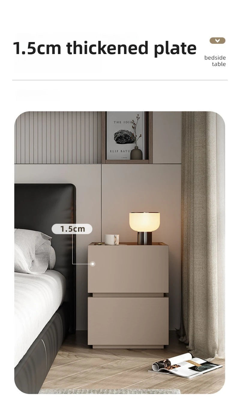 Wood Bedside Table Storage Modern Household Drawer Storage Light Luxury Bedroom Solid Wood Bedside Cabinet Locker Furniture