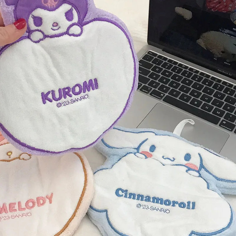 Miniso Cute Embroidered Hand Wipes, Handkerchiefs, Washcloths, Coral Velvet Super Absorbent and Quick Drying