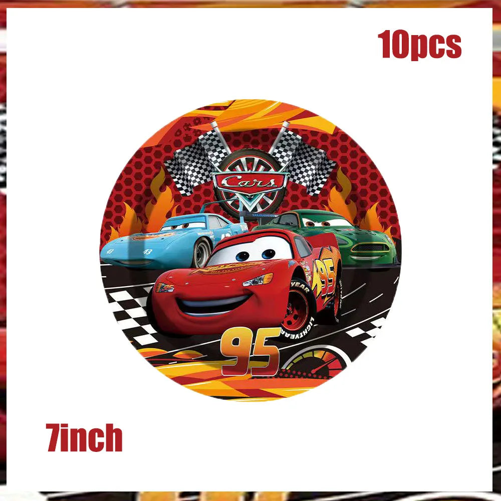 New Lightning McQueen Car Party Supplies Disposable Tableware Paper Plate Party Favors for Kids Birthday Party Decor Baby Shower