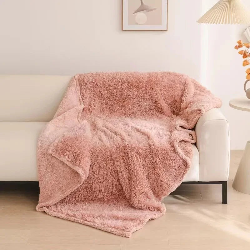 2025 New Luxury Rectangle Napping Blanket Waterproof Blankets for Couple, Throw Shaggy Warm Blankets Lovers Microfibre-Blanket