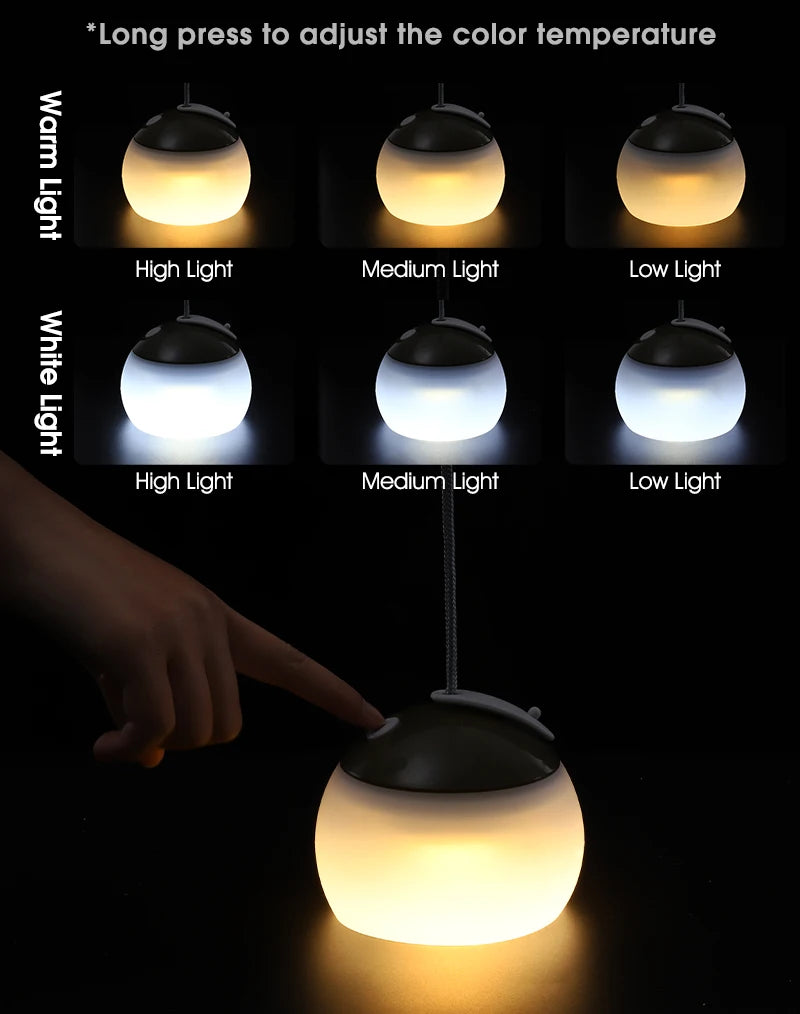 WEST BIKING Camping Tent Hanging Light Portable Camping Lanterns USB Rechargeable Led Light Camp Lamp for Outdoor Emergency