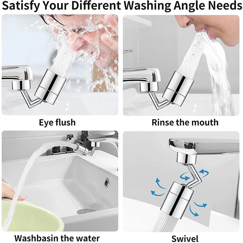 720 Degree Universal Tap Aerator Splash-proof Swivel Water Saving ABS Plastic Faucet Spray Head Wash Basin Tap Extender Adapter