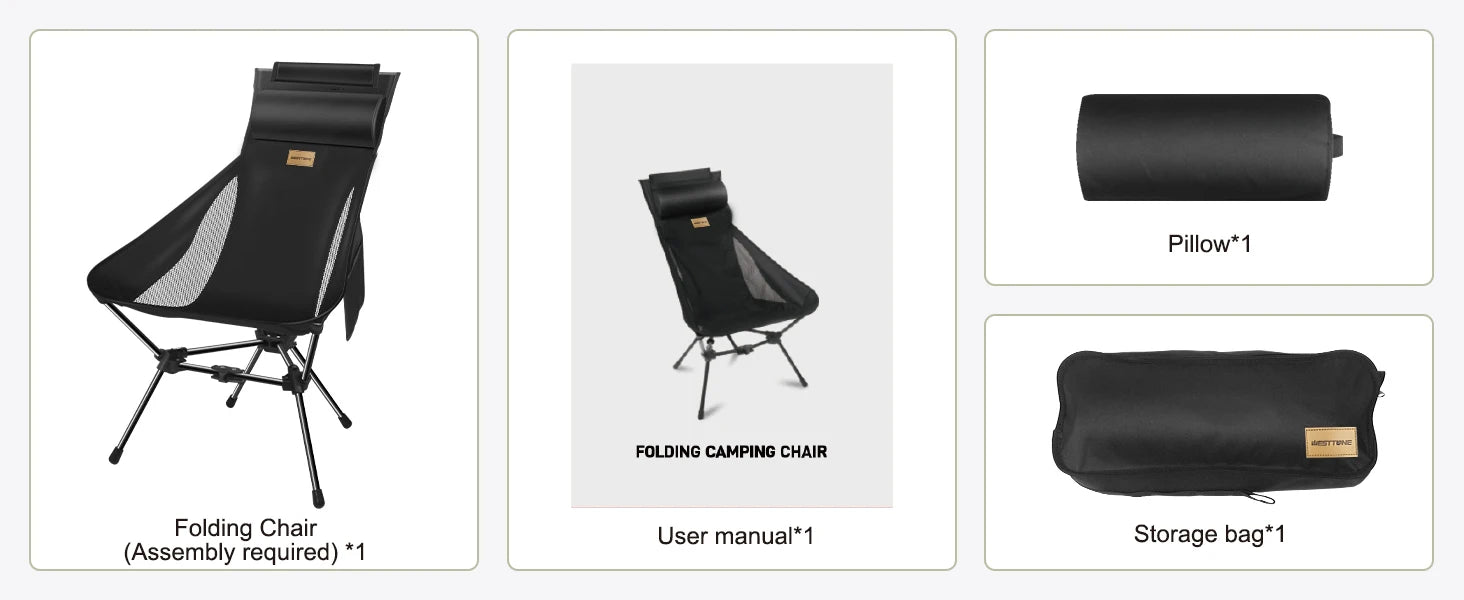 WESTTUNE Camping Moon Chair Ultralight Fishing Folding Chair with Headrest for Relaxing Foldable Leisure Travel Furniture Picnic