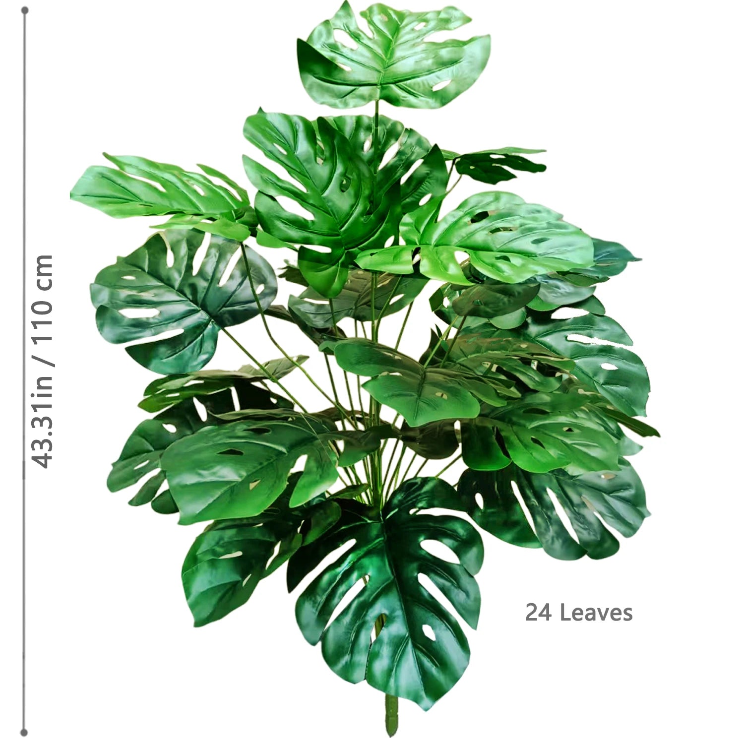 40-103cm /40.5in Artificial Monstera Plants Fake Palm Tree Plastic Turtle Leaves Green Tall Plants For Home Garden Room Decor