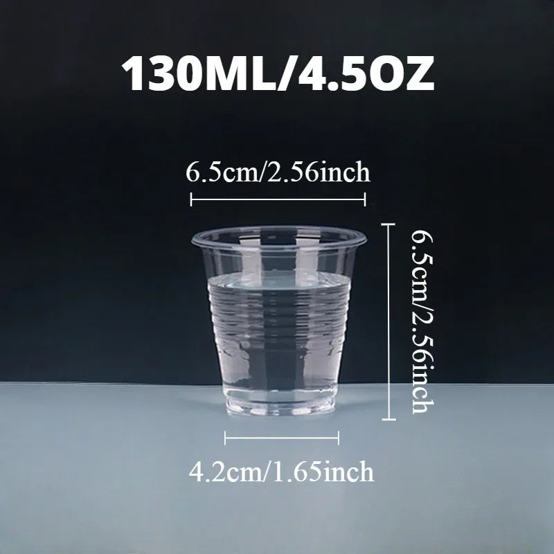 50/100PCS Disposable Clear Plastic Cups Outdoor Plastic Coffee Cups Picnic Birthday Kitchen Party Tableware Christmas New Year