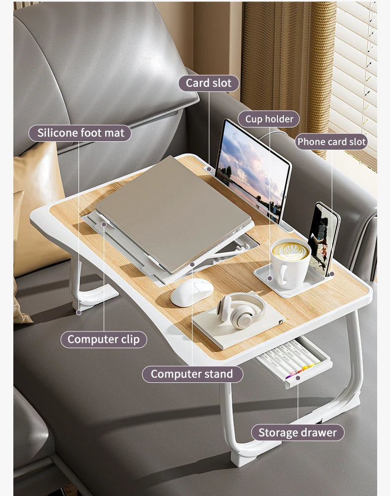 Laptop Bed Table, Foldable Lap Table Tablet Stand Laptop Bed Tray Table, Portable Lap Table With Foldable Legs For Working, Read