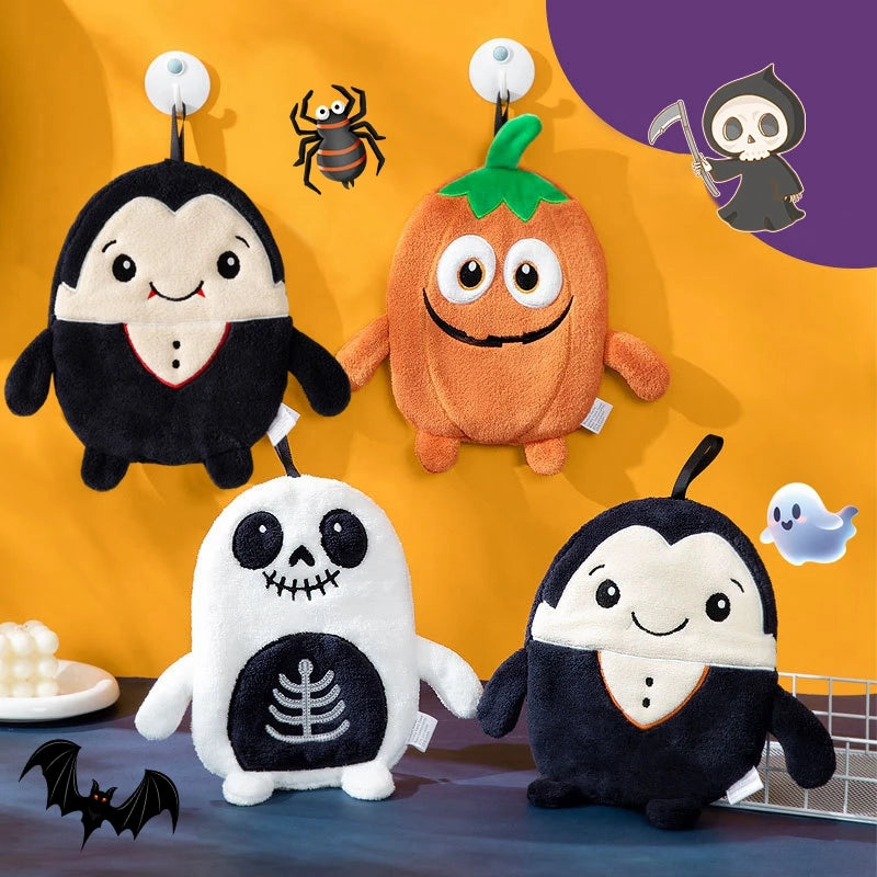 Halloween Hand Towel Soft Absorbent Handkerchief Cute Cartoon Ghost Capibara Pumpkin Hand Towel Bathroom Hanging Hand towels