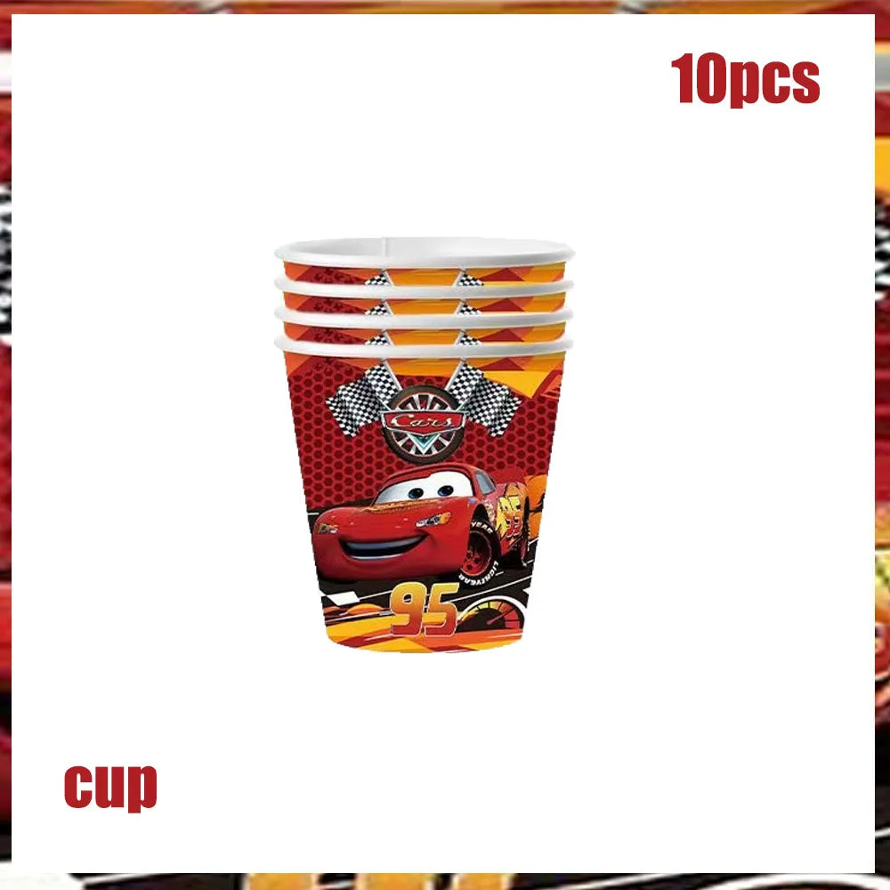 New Lightning McQueen Car Party Supplies Disposable Tableware Paper Plate Party Favors for Kids Birthday Party Decor Baby Shower