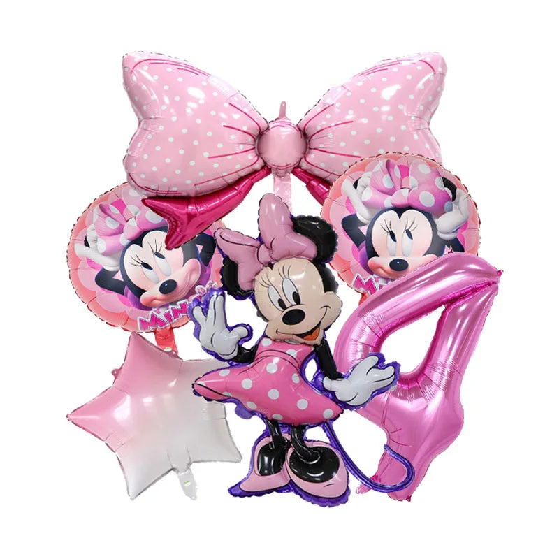 Disney Minnie Mouse Theme Birthday Party Shower Paper Disposable Tableware for girl favor DIY balloon Paper Cup Cake Plate Decor