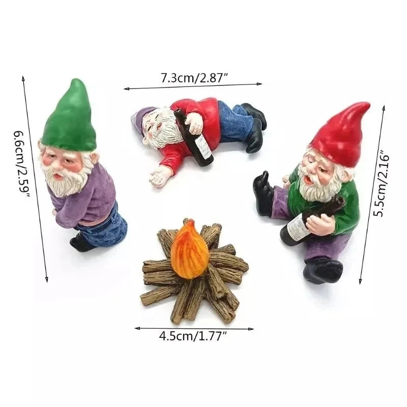 White Bearded Old Man Dwarf Sculpture Creative Urinating Gnome Statue Resin Crafts Garden Courtyard Home Decoration Accessories