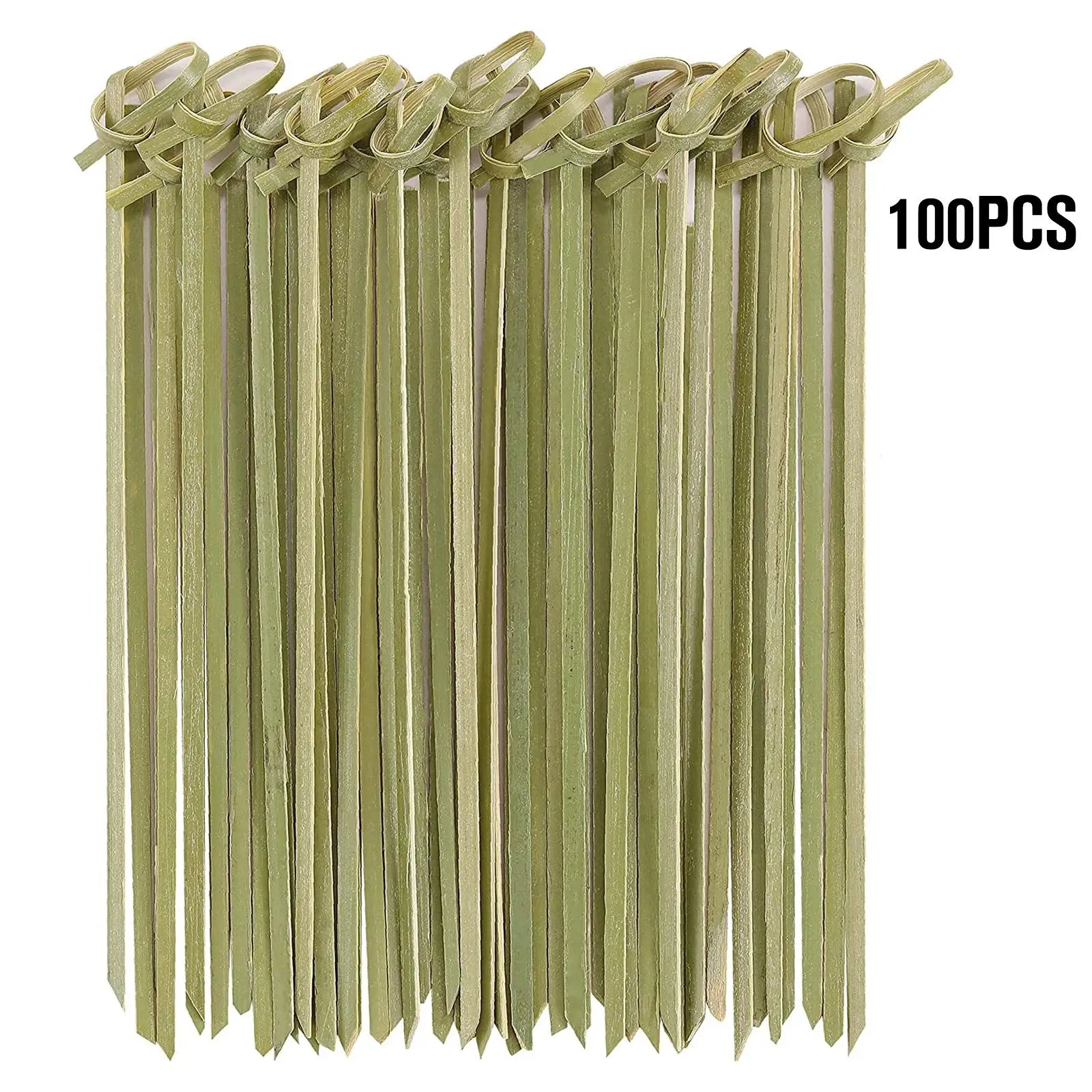 100pcs Cocktail Picks Disposable Bamboo Knot Stick Skewers Cocktail Picks Fruit Forks Barbeque Party Decoration Bar Tool