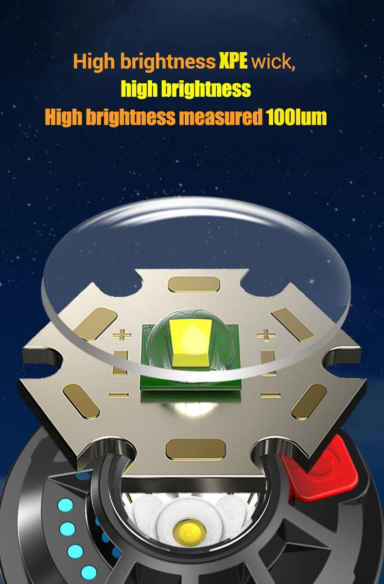 Rechargeable LED Portable Light Super Bright Flashlight Camping Light Work Light