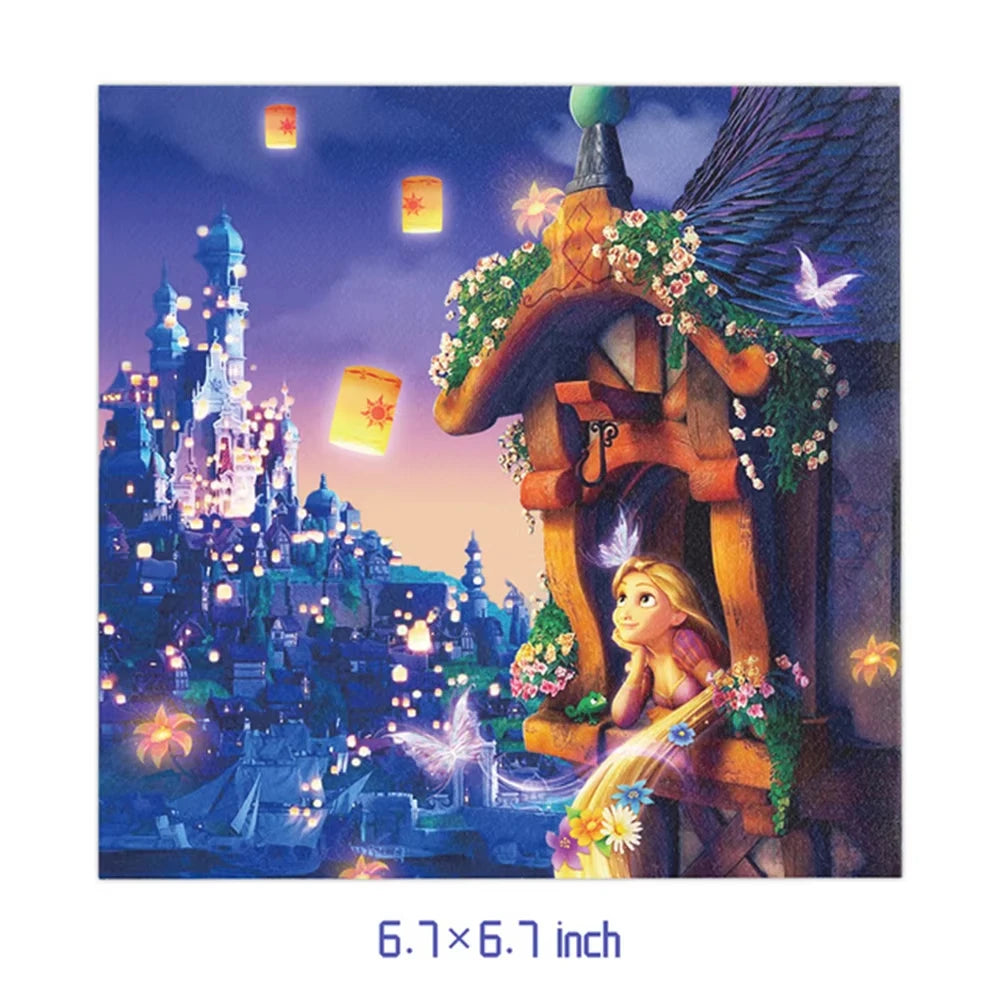 Disney Tangled Rapunzel Princess Party Decorations Disposable Paper Cup Plate Banner Balloons for Girls Birthday Party Supplies