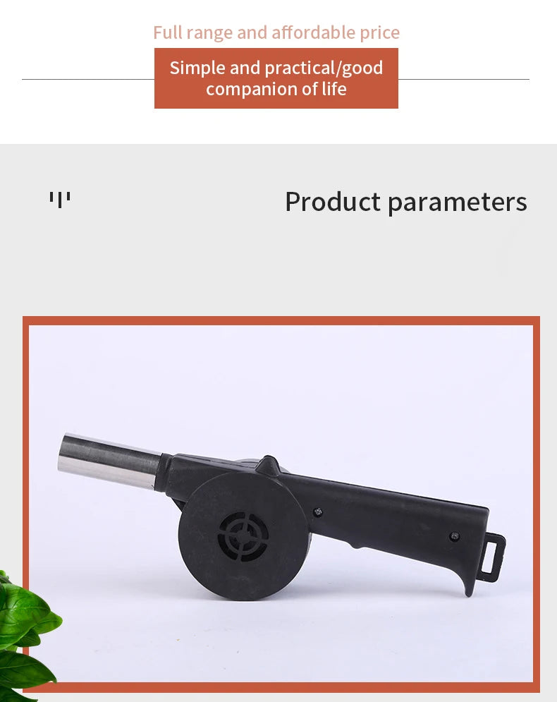 Hand-cranked Air Blower Barbecue Fan Mini Portable BBQ Grill Fire Bellows Picnic Camping Accessories Outdoor Hand Tools