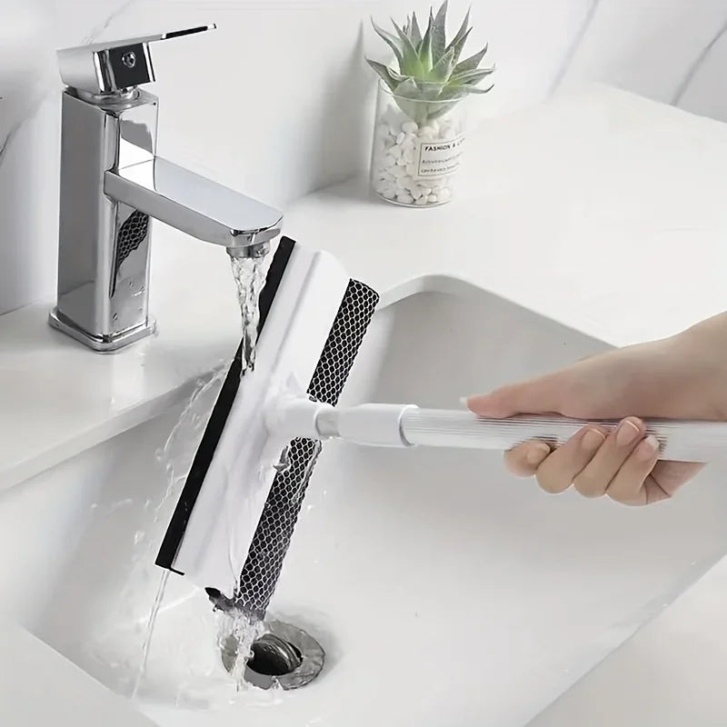 1pc Squeegee Window Cleaner 2 in 1 Retractable Pole Cleaning Window