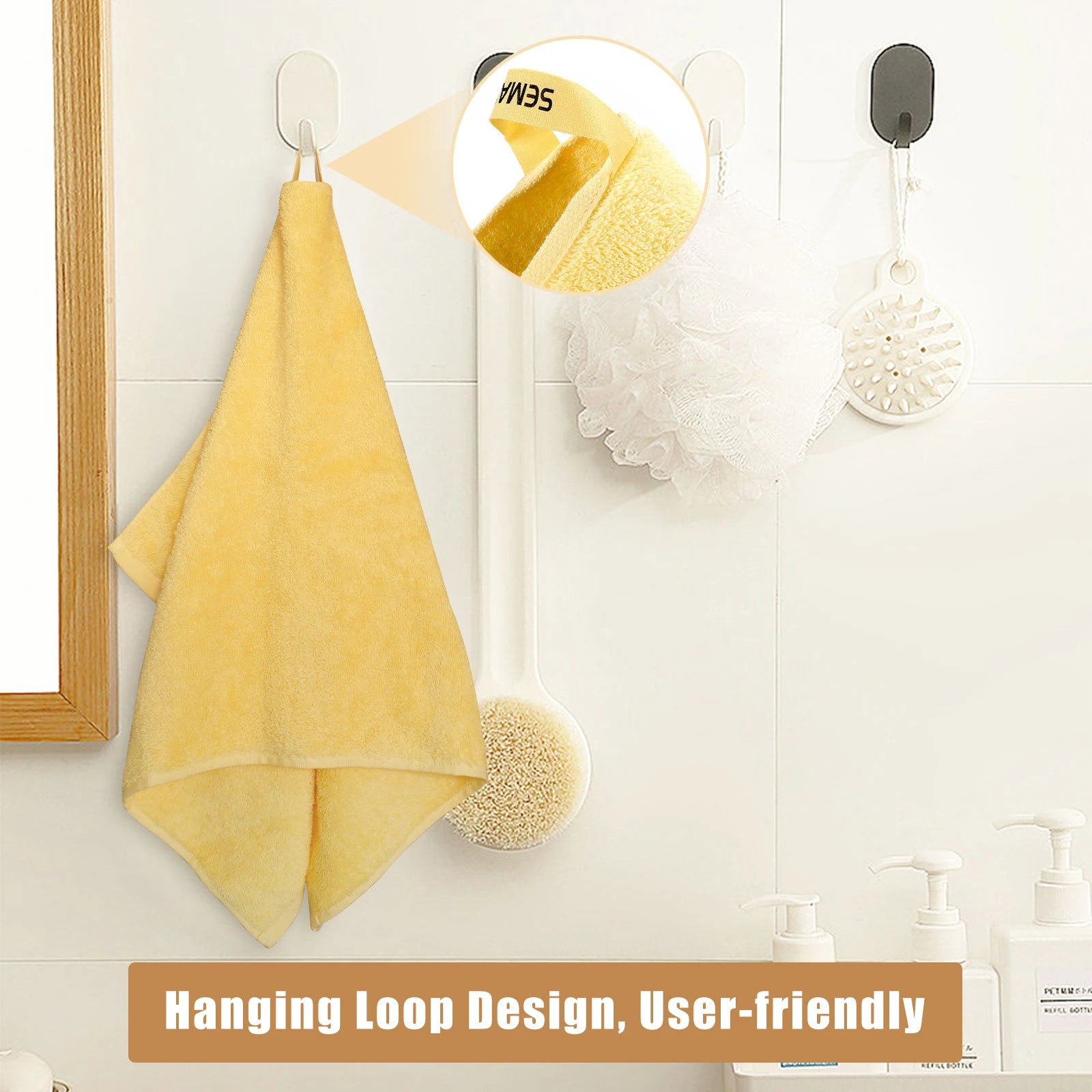 12 Pack Cotton Washcloths Solid Bulk Set SEMAXE 100% Cotton Ultra Soft Face Towels Absorbency for Bathroom Spa Cleaning Supplies