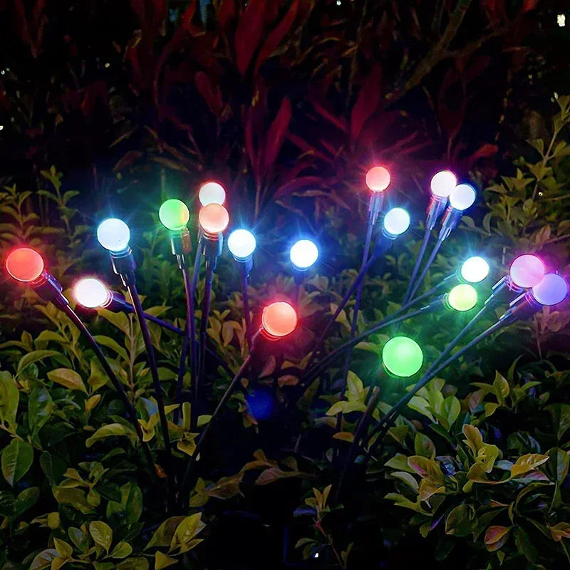 6/8/10 LEDs Outdoor Summer Garden Solar Firefly Lanw Lamp Courtyard Corridor Holiday Atmosphere Decor Landscape Ground Lights