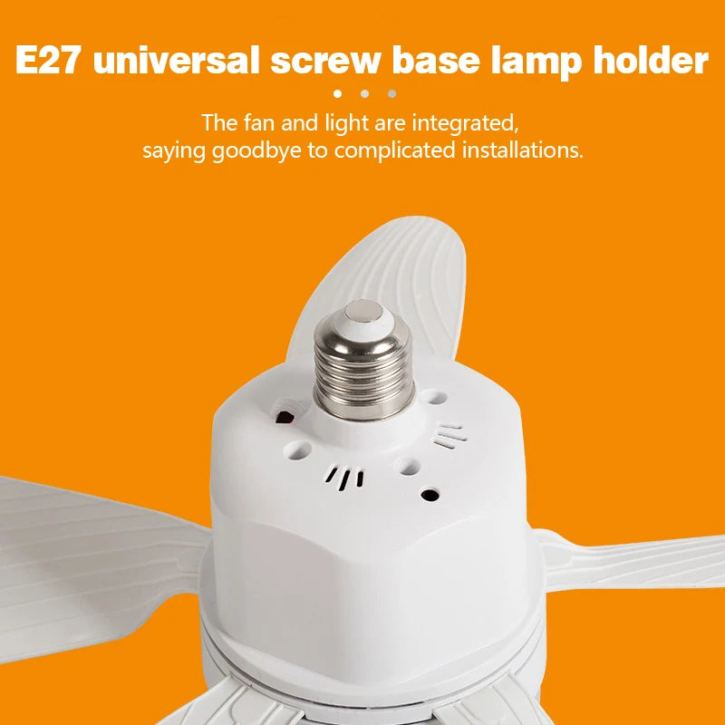 Smart 2-in-1 Ceiling Fan with Remote Control Dimming Lighting E27 Silent Fan Bedroom Living Room Kitchen Household Electric Fans