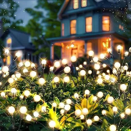 6/8/10 LEDs Outdoor Summer Garden Solar Firefly Lanw Lamp Courtyard Corridor Holiday Atmosphere Decor Landscape Ground Lights