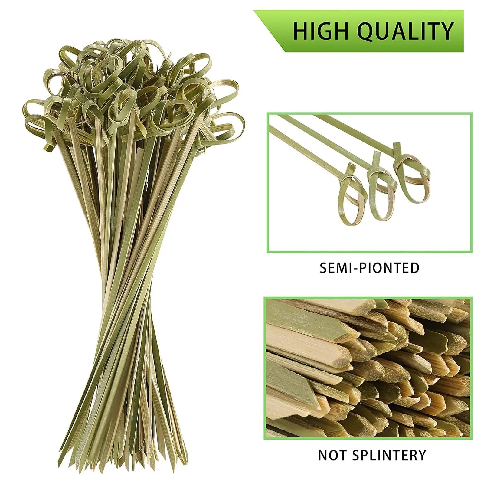 100pcs Cocktail Picks Disposable Bamboo Knot Stick Skewers Cocktail Picks Fruit Forks Barbeque Party Decoration Bar Tool