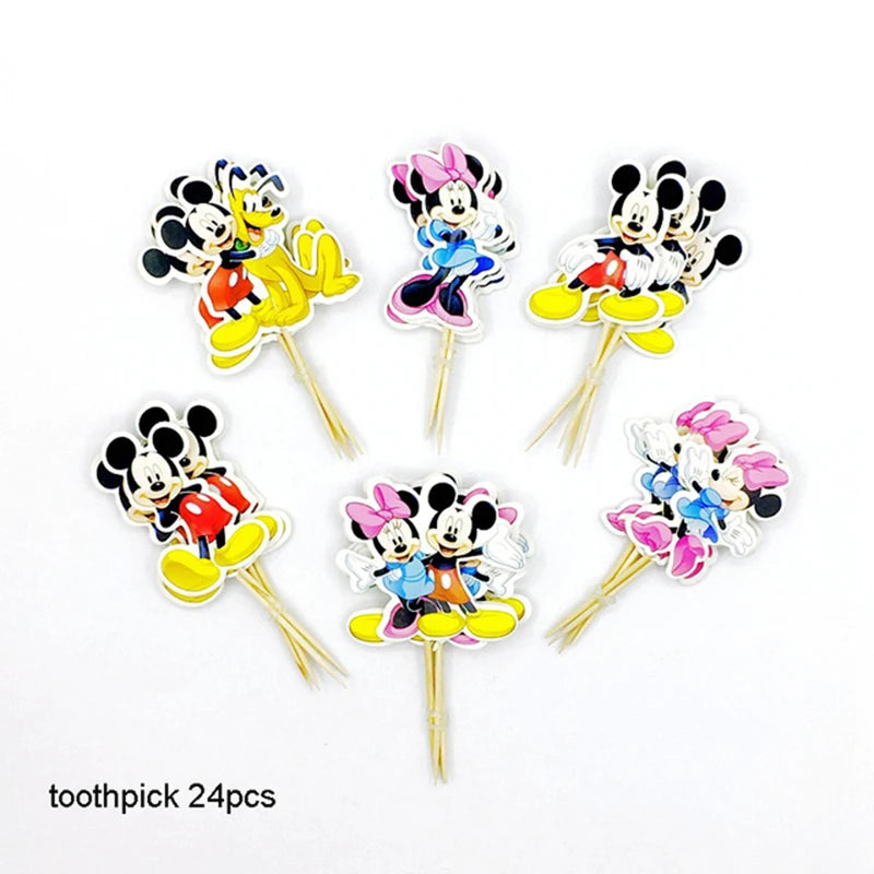 Disney Minnie Mouse Theme Birthday Party Shower Paper Disposable Tableware for girl favor DIY balloon Paper Cup Cake Plate Decor