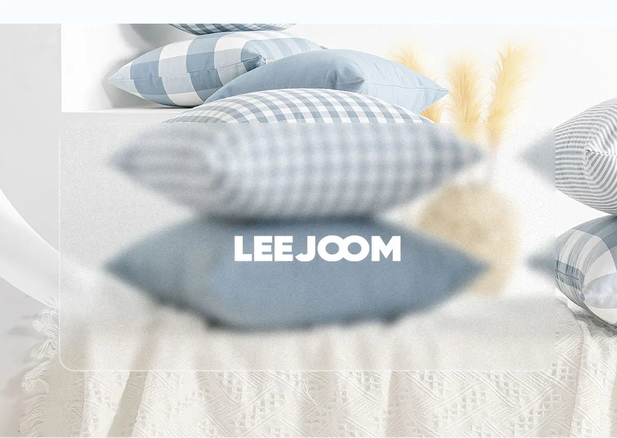 LEEJOOM Light Blue Baby Blue Pillow Covers Plaid Home Decorative Sofa Cushion Cover 30x50cm/45x45cm 1PC