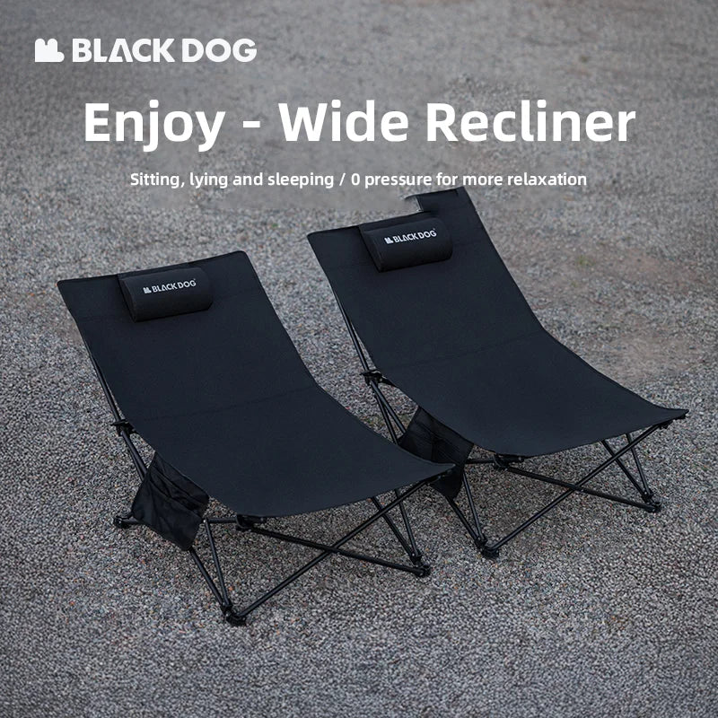 Blackdog Outdoor Folding Recliner Fishing Chair With Cotton Pillow Nap Chair Home Leisure Lazy Chair Portable Storage Camping