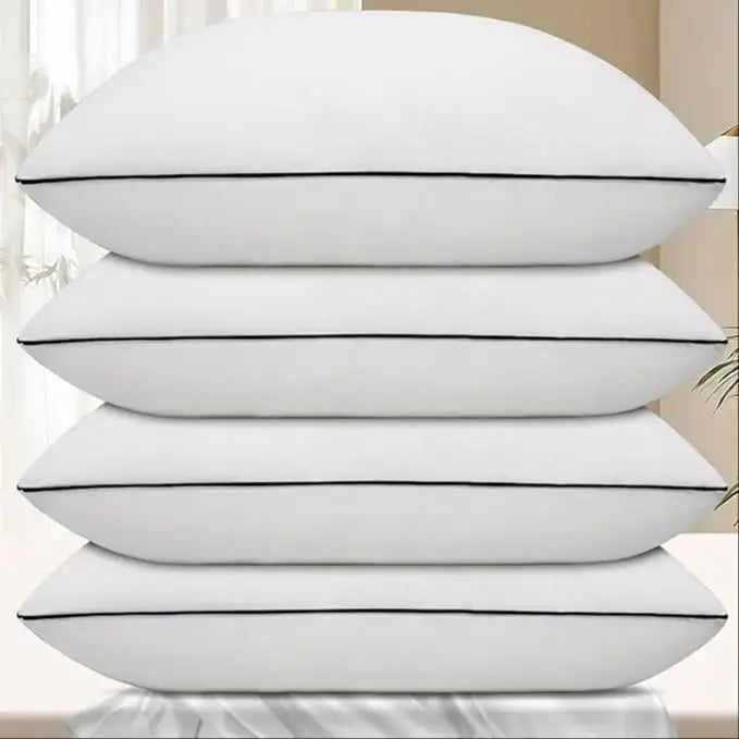 Cooling Bed Pillows, Luxury 3D Microfiber, Breathable Cover for Side, Back & Stomach Sleepers, Reduces Neck Pain, Pack of 4